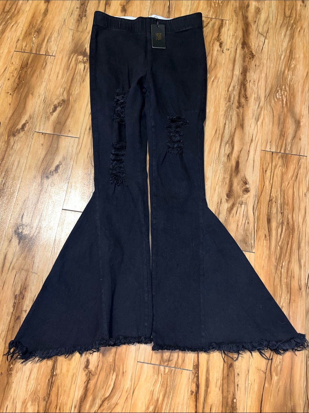 Lucky & Blessed Black Distressed Flare Jeans